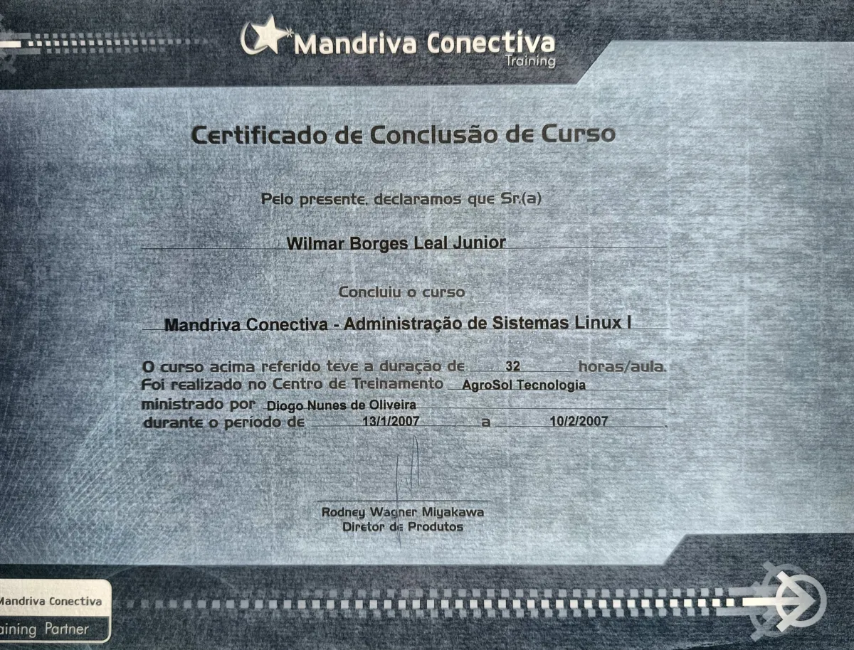 Curso Adminstração de sistemas Linux I de Wilmar Borges Leal Junior