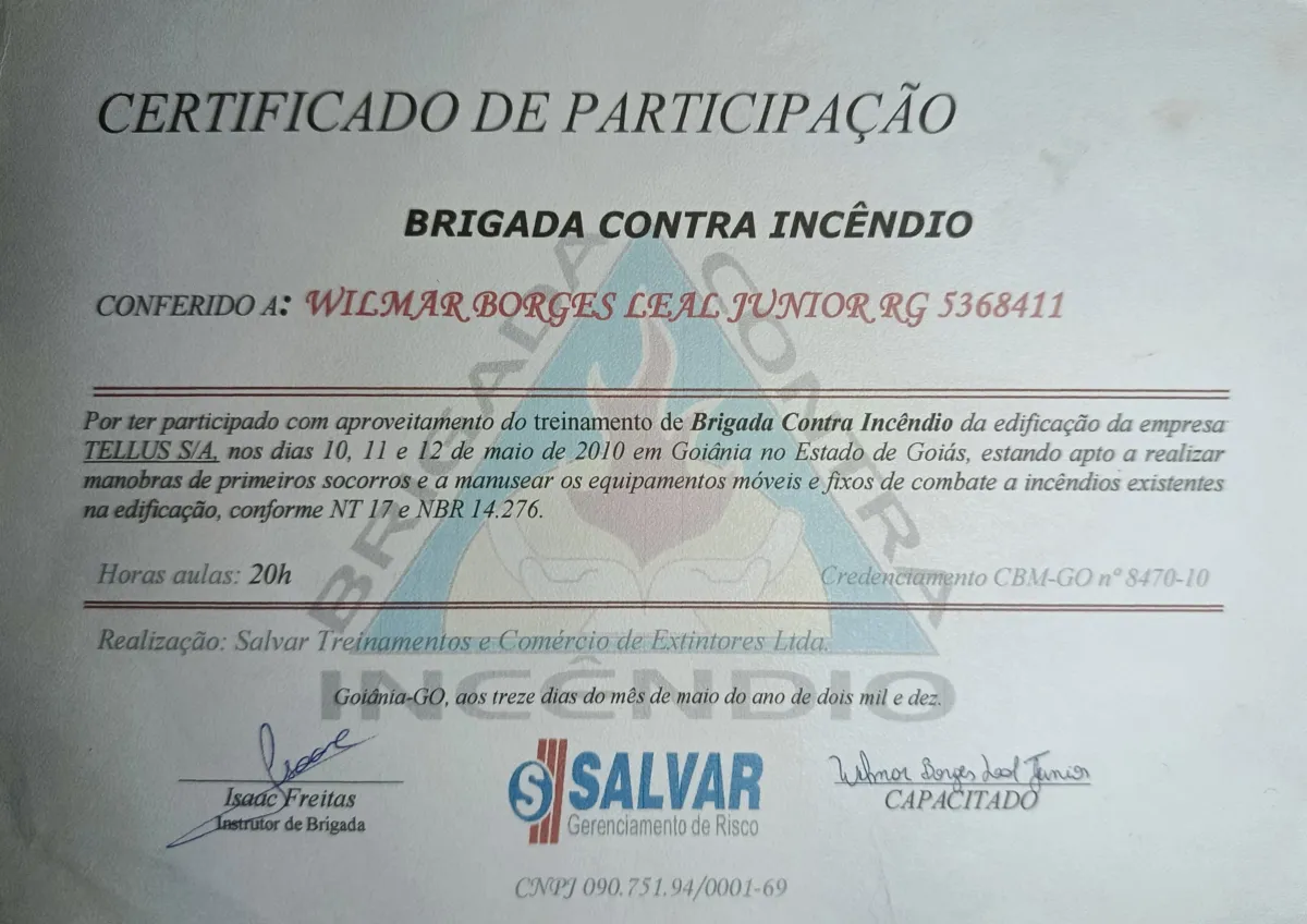 Curso Gerenciamento de Risco de Wilmar Borges Leal Junior