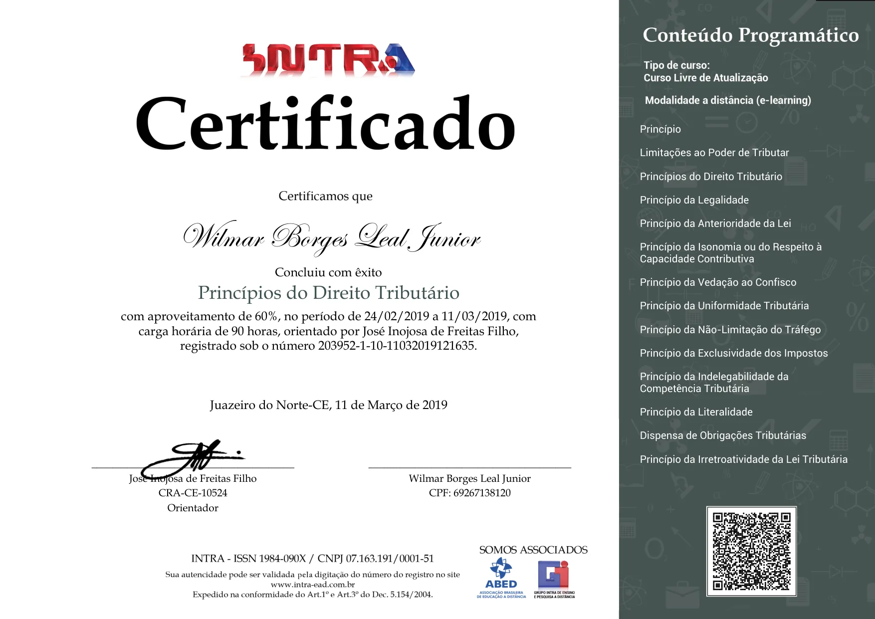 Curso Princípios do Direito Tributário de Wilmar Borges Leal Junior