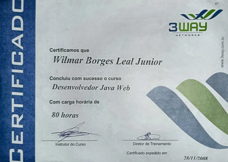 Curso Desenvolvedor Java Web de Wilmar Borges Leal Junior