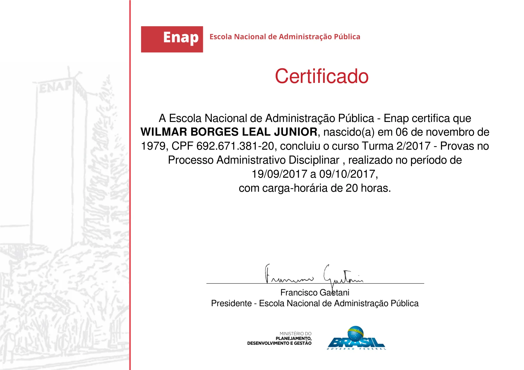 Curso Provas no Processo Administrativo Disciplinar de Wilmar Borges Leal Junior