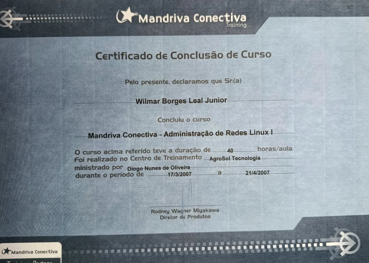 Curso Adminstração de Redes Linux I de Wilmar Borges Leal Junior